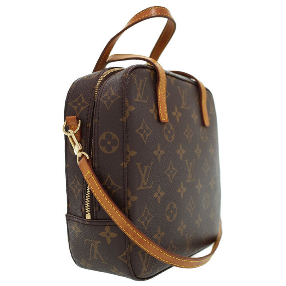 Louis Vuitton Leather Bag Brown Monogram Spontini